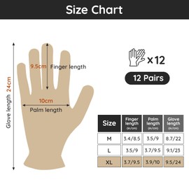 Segbeauty White Gloves, 12 Pairs of Eczema Gloves, Hand Care Gloves, Cotton Gloves White for Dry Hands, Serving, Archive Cleaning, Coins, Jewellery (M)