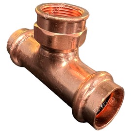 (1) EZ-FLUID 1/2" Press x 1/2" FIP Tee Copper Press x Female Threaded Reducing Tee Fitting, LF ProPress Copper Pressure Press 3 Way TEE Fittings,ProPress Press Pipe Fitting Plumbing Connection