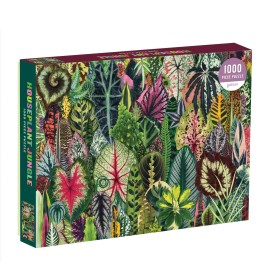 Galison Houseplant Jungle 1000 Piece Puzzle by Troy Litten Colorful Art Collage Puzzle