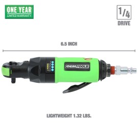 OEMTOOLS 24415 1/4 Inch Drive Air Ratchet, Impact Ratchet Wrench with 700 RPM, 50 Ft/Lb. Torque, Compact Fastening in Tight Spaces, Lightweight Automotive Tool