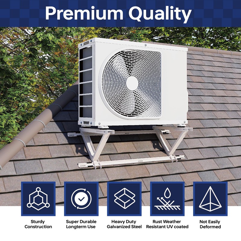 WeCooper Rooftop Mini Split Mount Bracket 9000to24000BTU,Heavy Duty Adjustable Roof