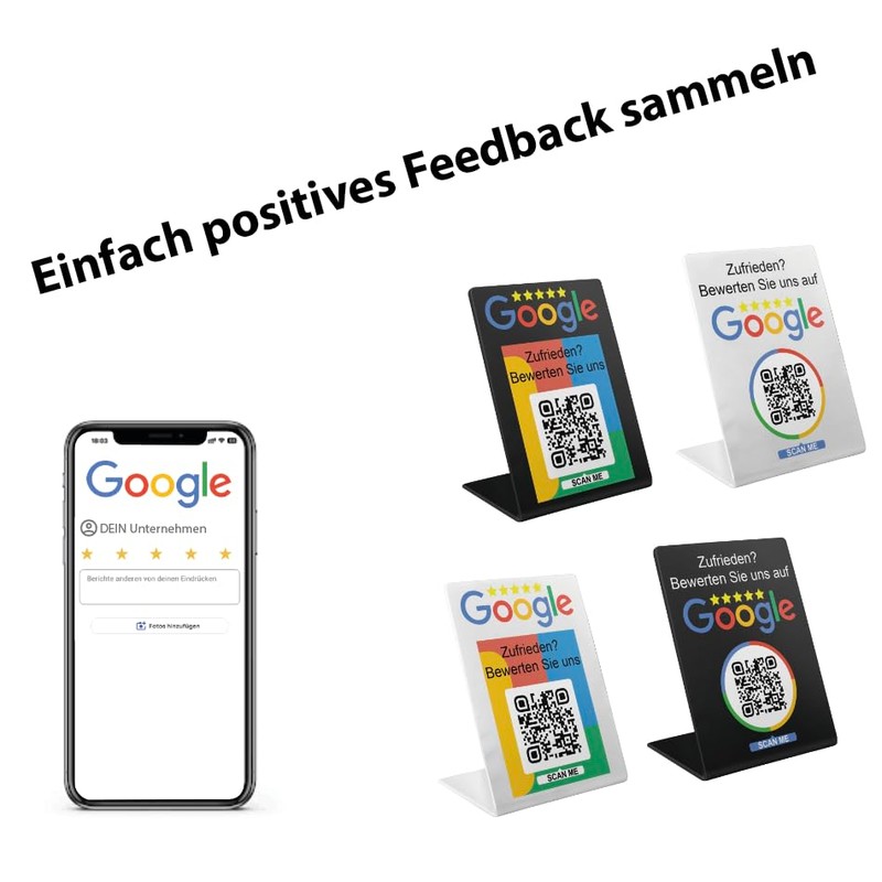 Rating NFC & QR Stand/Display/Sign for Google Restaurant, Shop, Law