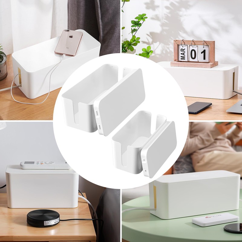 Relota Pack of 2 Cable Box, Cable Management Box with