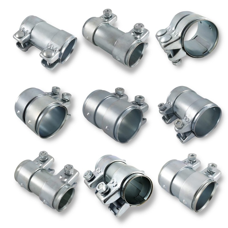Exhaust Clamp, Pipe Connector, Double Clamp, Exhaust System (Galvanised Steel,