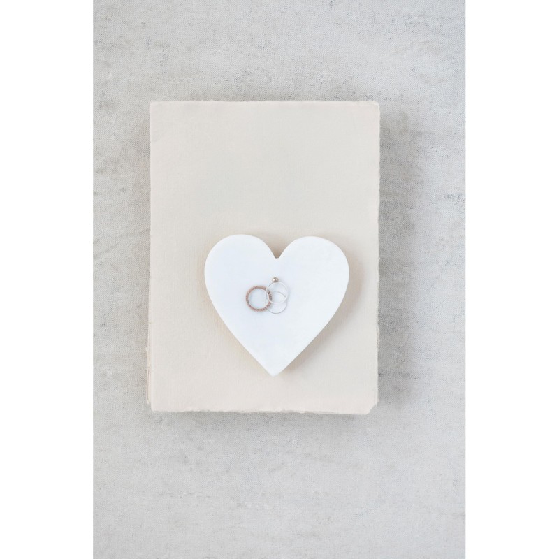 Creative Co-Op Marble Heart Dish