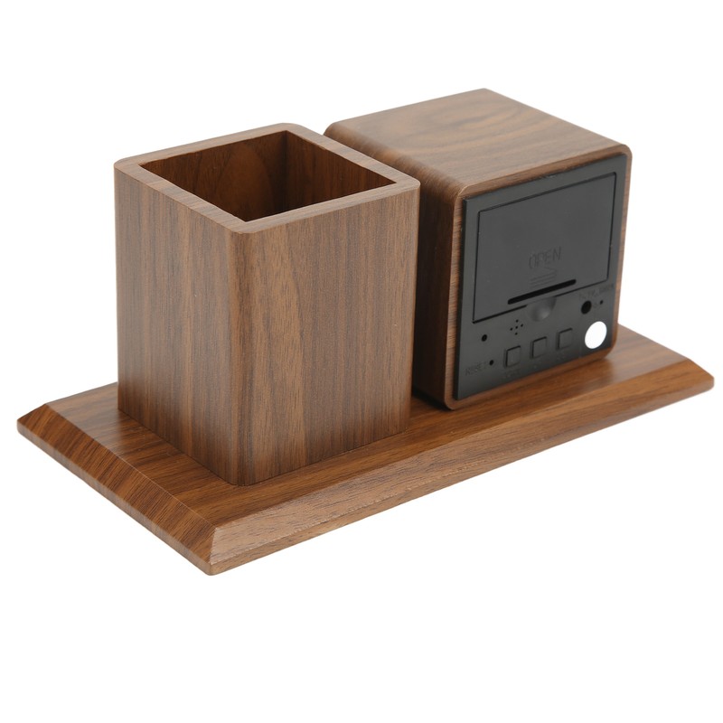 Pen Holder Clock Temperature Calendar Display 3 Level Brightness Adjustment