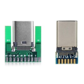 NFHK DIY 24pin USB 3.1 Type C Male Female Plug Socket Connector SMT Type with PC Board 1 Set