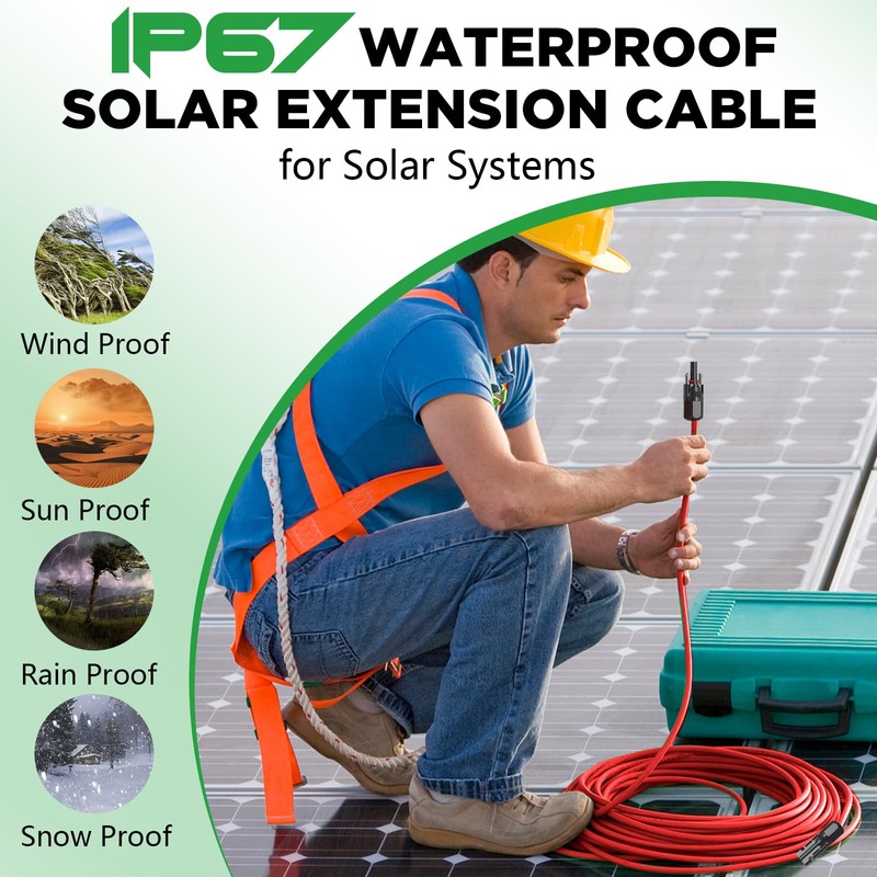 Oududianzi 10AWG Solar Extension Cable 70Ft, Solar Panel Extension Cable,