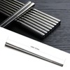 5 Pairs SUS304 Stainless Steel Chopsticks, Reusable Metal Chopsticks,Square Lightweight