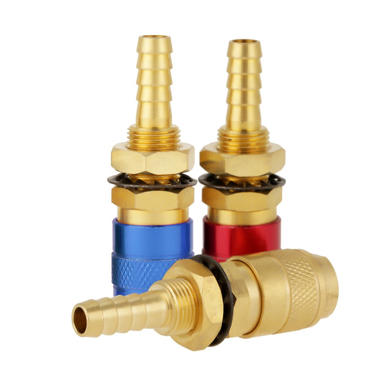 3pcs 8mm Water Cooled & Gas Adapter Quick Connector Fitting