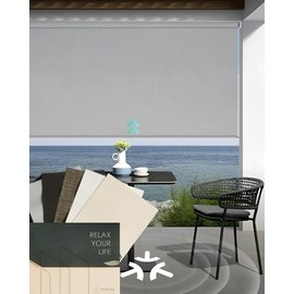 Yoolax Motorized Matter Outdoor Shades Patio Blinds, Sun Shades Blinds for Porch Waterproof & Windproof Roller Shades, Fabric Sample (Multicolor)