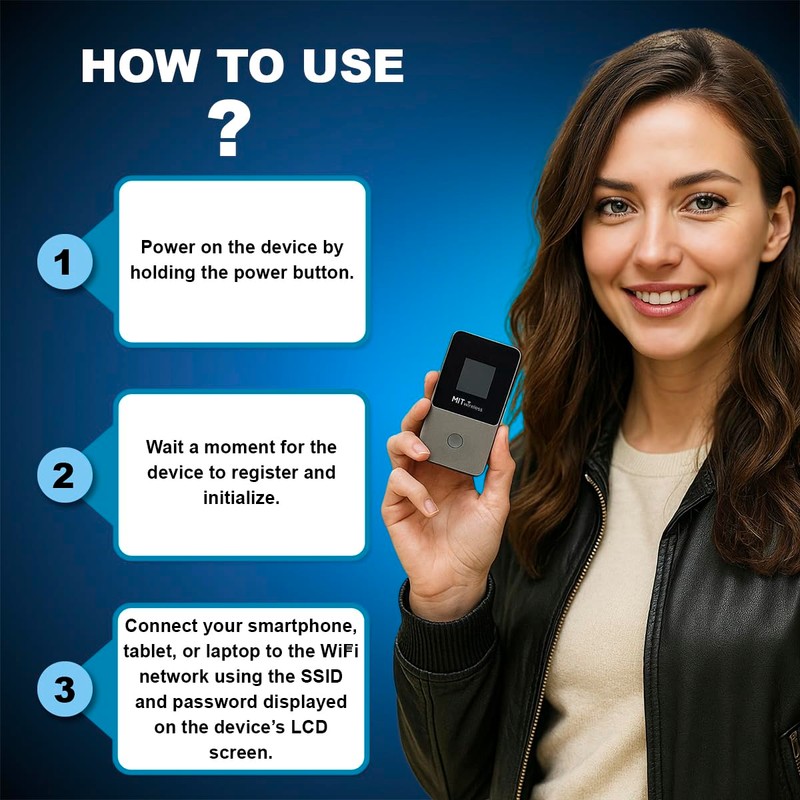 MITwireless T8+ Portable WiFi Hotspot | 4G LTE Mobile Internet
