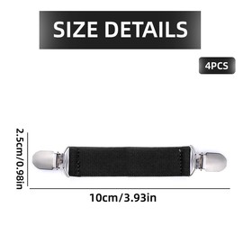 FDCGAS Clips for Clothing - 4 Pieces Cardigan Clips, Pullover Clips Elastic Sweater Cardigan Clips Glove Clips Mitten Clips for Children Toddlers and Adults (2.5 x 10 cm)