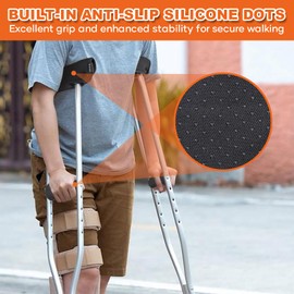 Crutch Pads & Hand Grips Crutches Padding for Underarm and handles, Upgrade Construction Designed for Anti-slip, Comfortable Crutch Armpits Cushions, Accessories for Crutches