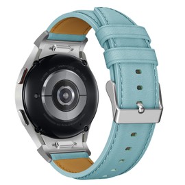 Leather Galaxy Watch 6 Strap, Galaxy Watch 7/Galaxy Watch 5 Pro 45mm Strap, Galaxy Watch 4 Classic Straps 42mm/46mm, Galaxy Watch 6/Galaxy Watch 6 Classic 20 Leather Watch Bands Wristband Bracelet