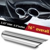 LCGP 2.25" Inlet Exhaust Tip, 2.25" Inlet 3.5" Outlet 16"