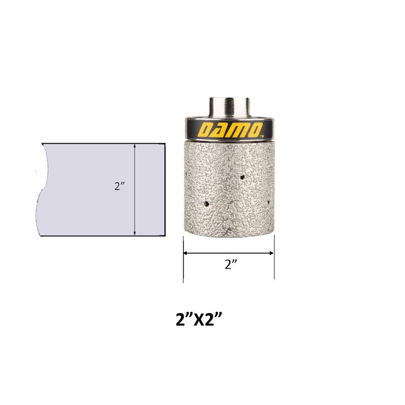 DAMO 2"X2" 90-Degree Diamond Grinding Drum Wheel, Coarse Grit, 5/8”-11