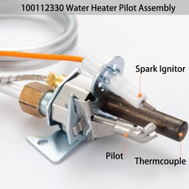 100112330 9007876 9007877 Water Heater Pilot Assembly Nat Gas Thermopile Assembly Compatible with Reliance Whirlpool A.O.Smith Kenmore State American Water Heaters, Replace for 300 301 Series