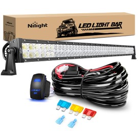 Nilight 42Inch 240W Spot Flood Combo Led Light Bar Off Road Driving Lights Boat Lights Fog Light 12V On/Off 5 Pin Rocker Switch Power 14AWG Wiring Harness Kit-1 Lead for Trucks,2 Years Warranty