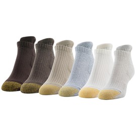 GOLDTOE Women's Everyday Tab No Show Socks, 6-Pairs, Oatmeal Heather Assorted, Shoe Size: 6-9