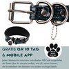FAVPET Greyhound Wide Leather Dog Collar with QR Code Pendant