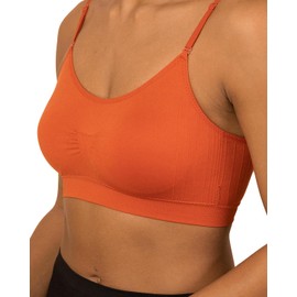 Coobie Seamless Scoopneck Bra,Orange,One Size