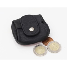 Van Der Rich ® - Mini Wallet with Coin Chute Leather for Men and Women, black