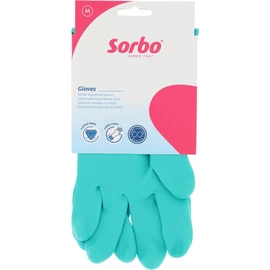 Sorbo Latex Free Household Gloves - Size M - 1 Pair - Made of Nitrile - Hypoallergenic, Reusable & Tear Resistant - Extra Long Shaft - Non-Slip - Suitable for Cleaning & Rinsing