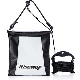 RISEWAY(ライズウェイ) EVA反転水汲みバケツ 角型 18cm ブラック ロープ・ホルダー付 ブラック UEV-014