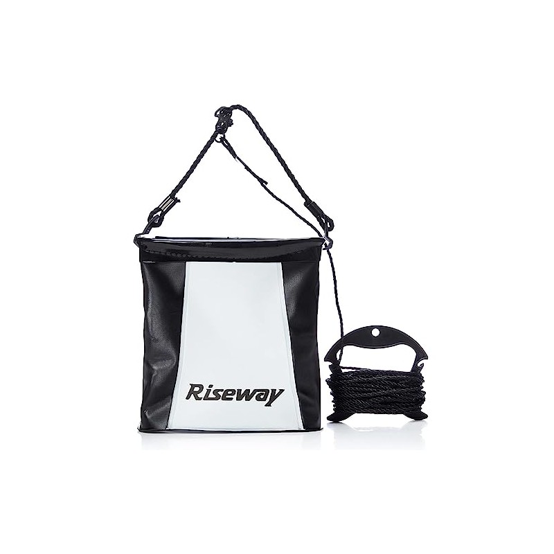 RISEWAY(ライズウェイ) EVA反転水汲みバケツ 角型 18cm ブラック ロープ・ホルダー付 ブラック UEV-014