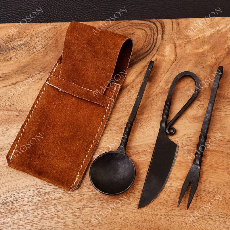 Medieval Cutlery Set, Hand-Forged Medieval Cutlery MAQ2082
