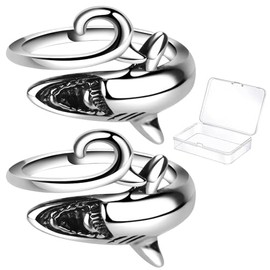 Adjustable Crochet Yarn Tension Ring for Knitting, 4 Pcs Finger Tensioner Loop Cat Peacock Ring, Aluminium, No Gemstone