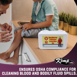 Kemp USA Bloodborne Pathogen Kit in Plastic Case