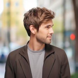 Peluca Corta Marrón Para Hombre Tupé De Disfraz Para Hombre Pelucas Sintéticas Para Uso Diario