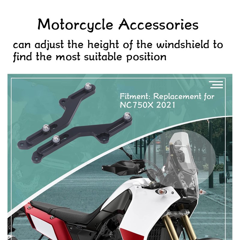 1 Pair Motorcycle Windshield Windscreen Adjusters Kit, CNC Aluminum Alloy
