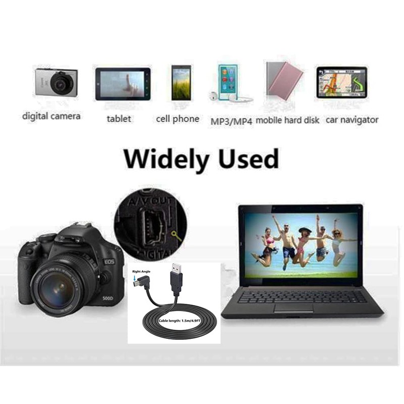 SHANFEILU 90 Degree Mini USB Cable Angle Mini 5pin USB