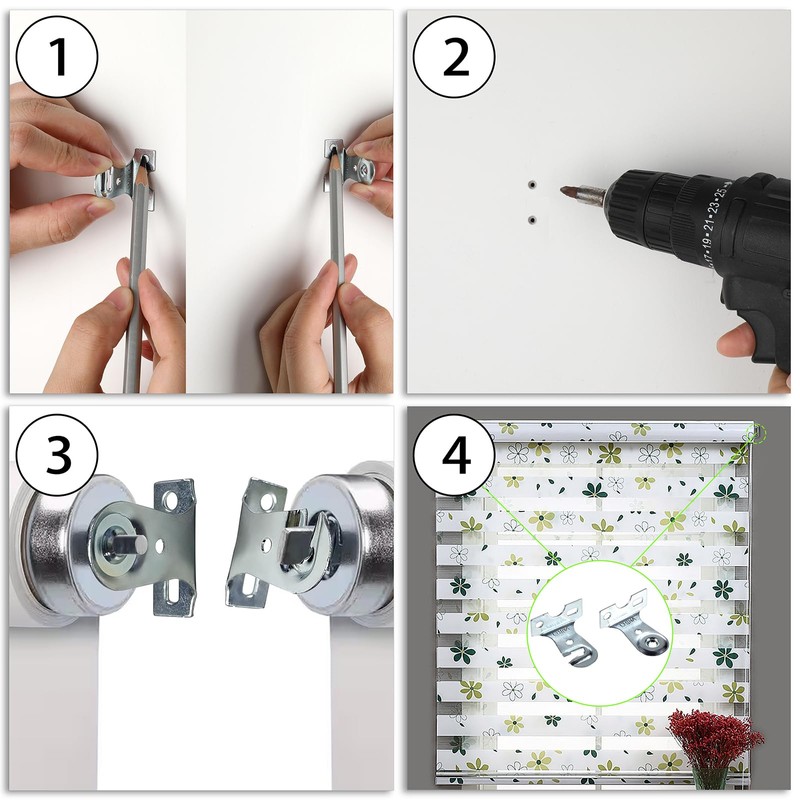 Sumnacon Metal Window Shade Brackets-4PCS Roller Shade Hardware Outside Mount