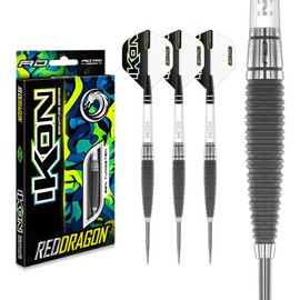 RED DRAGON Ikon 1.1 25 Gram Professional Tungsten Steeltip Darts Set with Flights and Stems