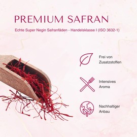 Saffron Threads, 5 g Premium Saffron Threads of the Highest Quality Level - Class 1 (Super Negin)