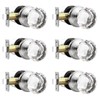 Lepushom 6 Pack Crystal Door Knobs Interior, Elegant Satin Nickel