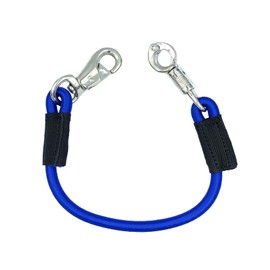 JA Horse Transport Elastic Tie Rope Elastic Rubber Tie Chain with Panic Hook and Bull Snap for Equestrian Horse Trailers, Box and Stable (1, Royal Blue, 80 cm)