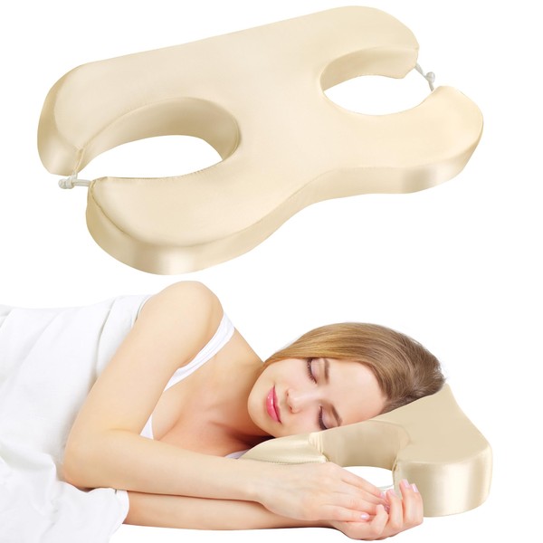 MABOZOO Memory Foam Side Sleep Beauty Pillow, Satin Pillow for