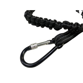 SDFIXINGS Tool Lanyard Rope Retractable Tool Safety Fall Protection With Aluminum Carabiner And Adjustable Loop End Polyester (Black - Pk3, 10kg/22Lbs, 90cm-160cm stretched)