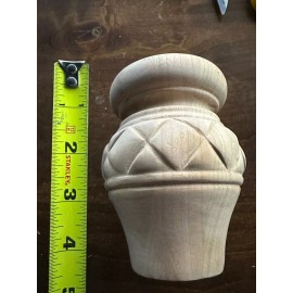 Unbranded Qty 4 Solid Wood Cherry Furniture Foot / Bun Foot - 4-1/2" High can be painted