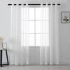 HUTO White Sheer Curtains 72 Inches Long for Bedroom Set