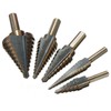 5PCS HSS Step Steel Cone Drill Hole Cutter Titanium Bits