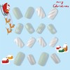 Square Christmas False Nails - 24PCS Short Press on Nails