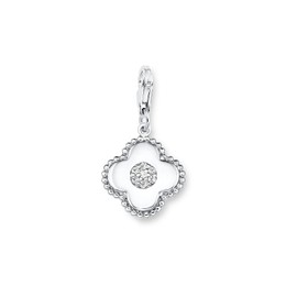s.Oliver Jewel Women s Charm 925 Sterling Silver Rhodium-Plated White Zirconia - 508841