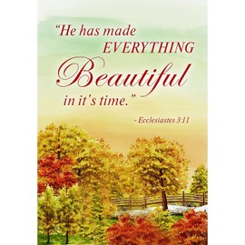 America Forever Bible Verse House Flag - 28 x 40 inch -Ecclesiastes 3:11 Everything Is Beautiful - Christian Quotes Religious Outdoor Yard Decorative Inspirational Faith Flag