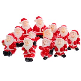 Housoutil 12 mini adornos de Navidad de Papá Noel, adornos en miniatura de Navidad, figuras de Santa Claus de resina, adornos de micropaisaje para bricolaje casa de muñecas, hadas, jardín, decoración de escritorio